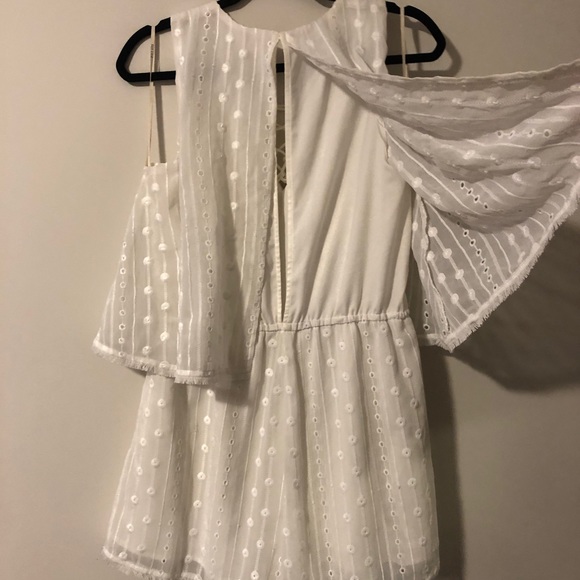 White Romper with Tie-Up Front - Picture 5 of 6